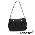 tripose DIAZ微皺尼龍輕量抓皺多格層斜背包  經典黑