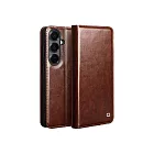 QIALINO SAMSUNG 三星 S26系列 5G 真皮經典皮套 牛皮 手機殼 -棕色-S26