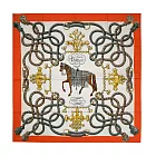 Hermes 愛馬仕Palefroi 140手工捲邊斜紋真絲大方巾/披肩- 淺海軍藍/雲紋灰/青銅色