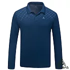 【ATUNAS 歐都納】男款循環抑菌長袖排汗POLO衫/大尺碼A1PSHH01MC- M 藍