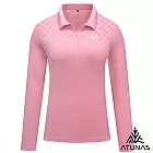 【ATUNAS 歐都納】女款循環抑菌長袖排汗POLO衫/大尺碼A1PSHH02WC- S 櫻花粉