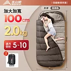 【北山狼】露營睡袋 加寬露營睡袋 信封式棉睡袋 辦公室午休可用（ 四季通用 保暖抗寒 輕便收納 戶外露營必備） 深棕色-2kg