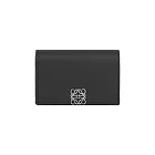 LOEWE Anagram 銀色標誌粒紋牛皮釦式卡片夾/名片夾 (黑色)