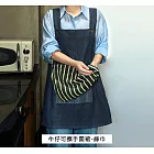 牛仔可擦手圍裙 綠巾