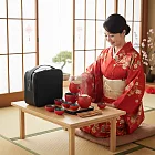 【TEA Dream】日式匠人黑濃燒功夫茶具旅行茶具5杯2壺高級旅行茶具組 (長輩禮物 教師節禮物)  喜氣大紅