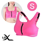 【LDX】極致透氣 機能壓縮專業拉鍊背心 運動內衣 女款(三色任選) 桃紅 S