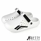 【Pretty】男 洞洞鞋 雨鞋 布希鞋 涼拖鞋 穆勒鞋 兩穿 防水 輕量 厚底 EU41 白色