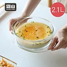 【日本霜山】多功能耐熱玻璃調理碗(附蓋)-2.1L