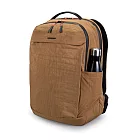 【KINGSONS】水洗紋理-防水雙層後背包｜防潑水材質｜可容納15.6吋筆電- 沙丘棕