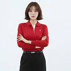 【遊遍天下】MIT台灣製女款抗UV吸濕排汗長袖POLO衫(GL1055) L 紅色