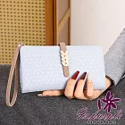 【iSPurple】桂冠金葉 輕軟壓花紋皮革零錢長夾/顏色可選 藍