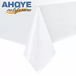 【AHOYE】緞面防皺桌巾 145*200cm 白色 (餐桌巾 餐桌布 桌布)