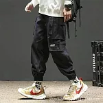 【AMIEE】韓系軍裝風多口袋工裝褲(男裝/KDPY─K50) L 黑色