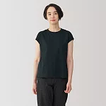 【MUJI 無印良品】女天竺法式袖T恤 XL 黑色