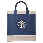 [星巴克]丹寧女神棉麻手提袋