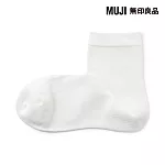 【MUJI 無印良品】女足口柔軟舒適直角短襪23-25cm 柔白