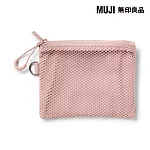 【MUJI 無印良品】聚酯纖維雙拉鍊袋 S /粉紅