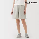 【MUJI 無印良品】女裏毛五分褲 M 淺灰