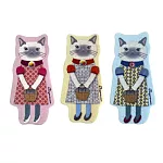 【Kusuguru Japan】日本眼鏡貓 清潔海棉 療癒的家事系列造型海綿刷三件組-鈴蘭堂 Parlor -幻彩款