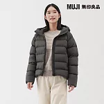 【MUJI 無印良品】女輕量羽絨可攜式附帽外套 M 深棕