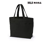 【MUJI 無印良品】帆布橫型托特包 黑色