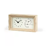 Lemnos Frame 溫度濕度桌鐘 原木色