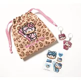 HELLO KITTY曬黑系列冬季造型束口收納包＆吊飾2入組＆貼紙