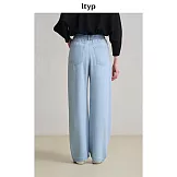 ltyp旅途原品 天絲真絲牛仔香蕉褲 百搭舒適淺色休閒牛仔褲 M L  M 晴山藍