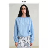 ltyp旅途原品 色織100%匹馬棉小衫 極簡休閒大碼上衣女 M L  M 海鹽藍