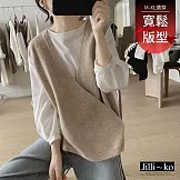 【Jilli~ko】不規則針織背心寬鬆顯瘦簡約馬甲 J12505  FREE 杏色