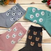 Kankoku韓國 滿版動物臉棉襪   * 粉色