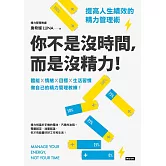 你不是沒時間，而是沒精力！提高人生績效的精力管理術 (電子書)