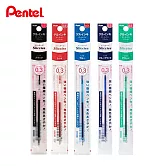 (5色1包)PENTEL i+0.3多色筆專用筆芯 A(黑.紅.藍.深藍.綠)