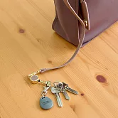 CHENSON真皮鑰匙掛繩 手腕繩 伸縮掛繩(繩+扣組合) 豆沙紫 (W20910-U)