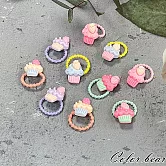 【卡樂熊】繽紛迷你圖案10入組造型髮束(三款)- 蛋糕款