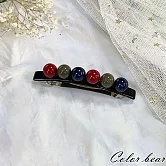 【卡樂熊】簡約撞色株株造型彈簧夾/髮夾(三色)- 紅色系