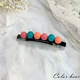 【卡樂熊】簡約撞色株株造型彈簧夾/髮夾(三色)- 粉色系