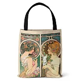 【素包包】單肩包 文藝簡約穆夏復刻托特側背(64040) _報春花與羽毛