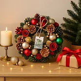 【DoPlan】日本聖誕裝飾花圈(M) ‧ 香檳聖誕