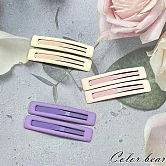 【卡樂熊】基本磨砂細長方型6入組造型髮夾/邊夾(六色)- 黃膚紫