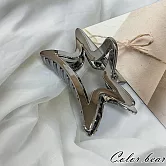 【卡樂熊】基本簡約亮槍黑大髮量造型抓夾/髮夾/盤髮夾(五款)- 星星款