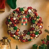 【日本Green House】Xmas聖誕 精美裝飾花圈(L) ‧ 聖誕彩球