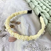 【卡樂熊】小清新珍珠造型髮箍(四色)- 甜美黃