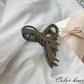 【卡樂熊】霧感系列．蝴蝶結飄帶造型抓夾/髮夾(四色)- 深咖