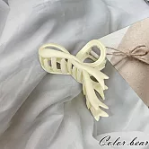 【卡樂熊】霧感系列．蝴蝶結飄帶造型抓夾/髮夾(四色)- 米白
