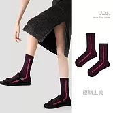 【JDS設計襪】撞色豎條紋黑紅襪  * 極簡主義
