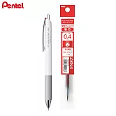 (1筆1芯)PENTEL 按壓式輕滑鋼珠筆  0.4紅