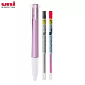 (限量1筆2芯送1)UNI UE5H-258 開心筆五色筆筆管+ 0.38mm紅&黑筆芯 金屬粉紅