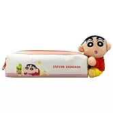 【正版授權】蠟筆小新 絨毛玩偶 皮革 筆袋 鉛筆盒/筆袋 玩偶 野原新之助 - 小新款