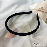 【卡樂熊】美拉德絨毛金標造型髮箍(三色)- 黑色